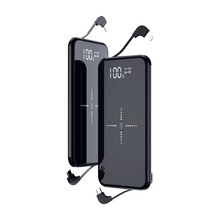 墨一 无线充电宝超薄小巧移动电源 苹果xs/11 pro max/华为P40/30/小米10手机通用 镜面黑【无线充+自带双线】