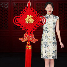 [尺寸齐全]中国结挂件 活性炭包双鱼节挂饰福字大号年货新年春节中国风家居客厅节庆饰品开业乔迁工艺礼品 1.5线12盘双鱼节