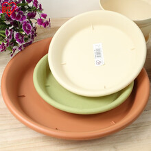 日本爱丽思IRIS 素烧风圆形花盆托大号树脂底碟底托托盘接水盘加厚盆托爱丽丝 内径约28.5cm 12号陶茶色