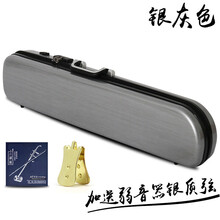 新型双肩背二胡盒子 ABS树脂琴盒 防盗密码锁湿度计 二胡硬包配件 银灰+银质弦+弱音器