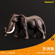 玩模乐儿童仿真动物模型 非洲狮子大象老虎猎豹长颈鹿鳄鱼乌龟野生动物园玩具套装 儿童认知玩具3-10岁 非洲象