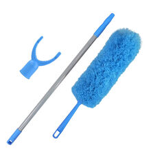 鸡毛掸子家用除尘掸子不掉毛伸缩加厚灰尘掸家务清洁车用扫灰神器 清洁套装蓝色+伸缩杆送衣叉头