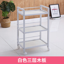 美容车美容院小推车三层美发架子理发店工具车柜子纹绣仪器置物架美发床恢弘 白色 白色三层加厚款 84x50x33cm  官方标配