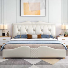 悉木 床 皮床轻奢软靠双人床实木1.8米储物高箱床1.5m现代简约科技布软床婚床2米2.2大床 真皮床单床 框架结构1500*2000mm