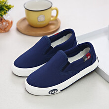 回力童鞋帆布鞋男童2021新款儿童布鞋女童一脚蹬小白鞋学生休闲运动鞋 3063蓝色 31码内长20cm