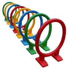 幼儿园跨栏儿童钻山洞拱形门塑料钻洞幼儿园钻圈体育活动器材玩具 加厚滚塑钻圈一组8个