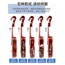 【保价30天】中阮乐器花梨木红木民族学生演出初学考级弹拨演奏阮 花梨木仙草贝雕中阮(保修)