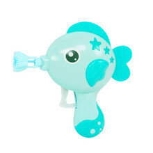 儿童吹泡泡机玩具手动惯性泡泡枪可爱小鱼小动物摆地摊玩具礼物 小鱼泡泡枪-蓝色