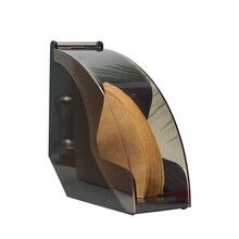 器物集 防尘滤纸架手冲咖啡滤纸盒实木亚克力滤纸架带盖滤纸座滤纸收纳盒 塑料防尘滤纸盒黑色