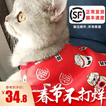 【发顺丰】猫猫衣服久久宠猫咪秋冬装过年宠物衣服猫衣服保暖英短美短小猫衣服新年衣服成年猫幼猫新年装 S-约3~5斤-修身版型