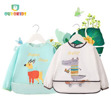 京东超市	
欧育 儿童罩衣婴儿围兜新生儿口水巾宝宝吃饭罩衣春秋防水围嘴儿童长袖婴幼儿反穿衣B1261恐龙+小鹿