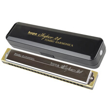 日本TOMBO通宝6624S 24孔复音口琴演奏初学入门新手儿童老人 G调