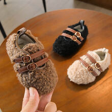 新款宝宝棉鞋冬季1-2—3岁儿童软底防滑女童男童加绒秋冬保暖豆豆鞋 730卡其 内长13cm 21码