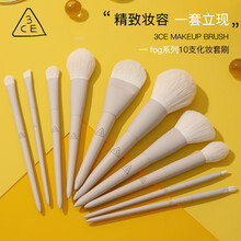 3CE 10支迷雾化妆刷套装粉底刷子眼影刷散粉刷腮红刷面膜刷唇刷美妆刷情人节生日礼物送女友 10支迷雾化妆刷套装配黑桶