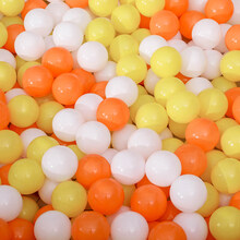 【可爱呗呗】海洋球儿童波波球宝宝室内游戏屋玩具球池游戏围栏婴儿彩色球 小黄丫色-黄色白橙色【100个7cm环保】