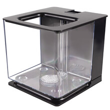 百因美爱斗方形斗鱼缸 造景小鱼缸IDOL TANK 迷你缸亚克力生态鱼缸 黑色无灯款（裸缸）
