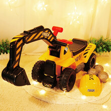 儿童挖掘机玩具车大号可坐可骑人玩具男孩2-3-5岁生日礼物三岁宝宝小孩4男童礼品幼儿园儿童礼物 自装款：大号加厚版可骑挖掘机+3个石头+安全帽