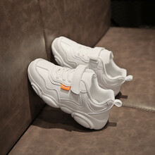 男童鞋子2021新款秋冬款中大童男孩运动冬季儿童棉鞋加绒小白板鞋 白色 37鞋内长约23.1cm