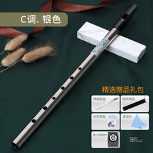 NAOMI爱尔兰哨笛 初学者入门六孔竖笛C调D调高音直笛锡笛乐器 【银色C调】+赠品礼包