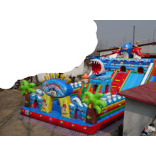 儿童充气城堡室外大型淘气堡充气堡游乐场充气蹦蹦床户外大型游乐 湖蓝色 72方