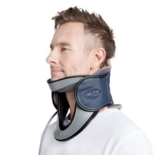 罗脉颈椎牵引器充气家用颈托医用矫正拉伸器支撑支架脖子吊护颈椎治疗仪颈部套带固定器 升级款03藏蓝 标准