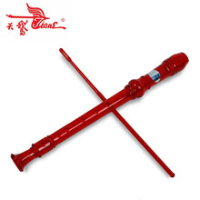 天鹅竖笛8孔德式高音竖笛6孔儿童六孔八孔竖笛学生初学笛子 深红色六孔竖笛