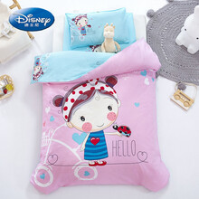 Disney/迪士尼幼儿园被子三件套纯棉儿童被褥宝宝午睡入园床品含芯六件套全棉 糖果女孩 七件套含芯纯棉花【四季通用子母被】