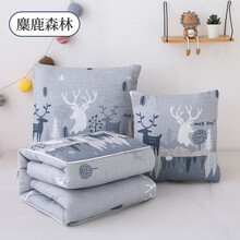 娜代尔 抱枕被子两用靠垫午睡午休盖毯汽车沙发多功能抱枕 麋鹿森林 40X40cm打开100X150cm