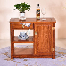 DFJXW F红木家具缅甸花梨（学名：大果紫檀）实木茶水柜中式茶叶柜厨房柜餐边柜餐厅备餐柜碗筷柜储物 素面茶水柜柜右：长80*宽38*高68cm