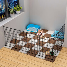 宠趣汇宠物围栏狗隔离门狗笼猫咪栅栏护栏小型犬泰迪室内狗窝家用狗笼子 8片加高带门『147*147*47』
