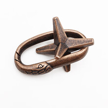 魔Puzzle金锁玩具四方锁高难度解锁扣解密笼中取物鲁班锁全套 蛇口逃生(5星)