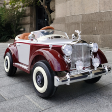 小嘎子儿童车电动车复古老爷车汽车四轮遥控婴儿男女宝宝小孩玩具车可坐人童车 烤漆红