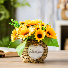 小清新仿真假花束客厅摆设摆件装饰品绢花艺餐桌内茶几干花小盆栽 银色（颜色只代表选项）