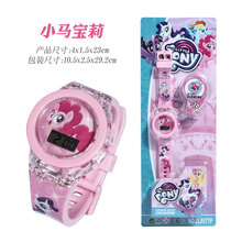 爱莎公主手表 发光表 冰雪奇缘2爱莎电子手表凯蒂猫儿童卡通手表运动表 小马宝莉
