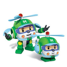 变形玩具珀利警车珀利玩具交通救援队机器人手动变形滑行儿童玩具 海利直升机(单只)