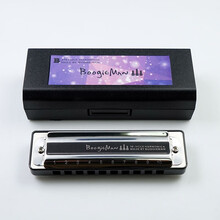 BoogieMan初学 十孔布鲁斯蓝调10孔口琴 BM Boogie man G调【黑色琴格】