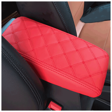 皮汽车专车专用汽车扶手箱套内饰翻新改装扶手箱保护垫手扶箱套 红色方格款