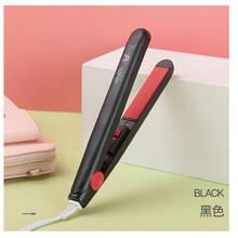 迷你电夹板干湿直卷多功能学生小功率夹板刘海夹烫发内扣神器 黑色单品+收纳盒