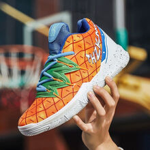 2020新款篮球鞋5代战靴防滑耐磨初中小学生鸳鸯球鞋加绒棉鞋运动童鞋 欧文5代桔色110 38 收藏店铺送袜子