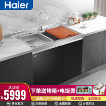 海尔（Haier）家用一体机大容量多功能集成水槽 304不锈钢子母水槽集成水槽储物柜 集成水槽