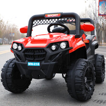 儿童电动车四轮可坐大人2人超大 婴儿童电动车小孩四轮遥控越野车男女宝宝可做人四驱摇摆玩具汽车 红色+双驱标电+遥控+摇摆+早教 无礼品12v4电