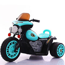 儿童电动摩托车三轮车可充电可坐人男女宝宝玩具车童车 A款哈雷摩托+蓝色