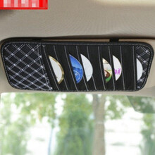 车载cd包光盘套汽车cd夹遮阳板套多功能车内车上放碟片卡片收纳袋 cd夹-白线款