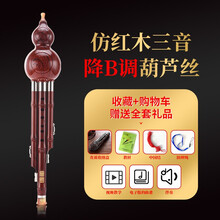 荣凯精品三音葫芦丝c调初学者练习中小学生儿童民族吹奏乐器收藏送礼 三音降B调+乐谱教材书+中国结+防摔绳