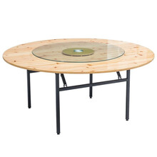 昊丰 HaoFeng CZ-1 饭桌家用圆桌折叠大圆桌餐桌圆形台面【2200宽*750高】带1600转盘款