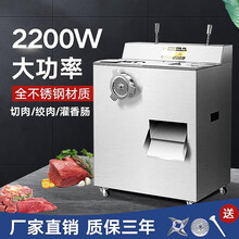 煜灿 商用绞肉机切肉机切片机不锈钢灌肠机大功率多功能两用切菜机切丝机电动 绞切机配置四(品质高配款)