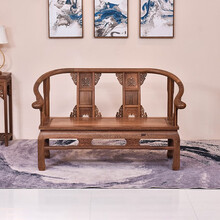 匠人塘红木家具非洲鸡翅木（学名：非洲崖豆木）沙发椅实木 中式客厅沙发椅子靠背椅休闲椅加粗 加粗款：长133*宽55*座高43