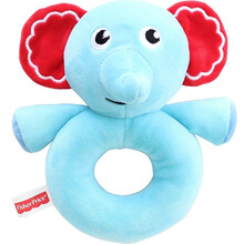 费雪(Fisher-Price)小鹿安抚手抓棒 婴幼儿BB棒玩具宝宝捏捏叫卡通手抓发声玩偶0-3岁 大象安抚摇铃圈