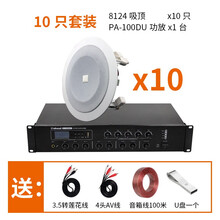 JBL 8124 8128 定压天花吸顶音箱套装 公共广播喇叭 背景音乐 餐厅超市音响套装 10只8124+PA-100DU功放