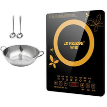 半球（Peskoe）电磁炉家用火锅炉多功能触摸电磁灶大功率爆炒电磁炉2200w微晶面板带锅具碗筷套装 套餐三